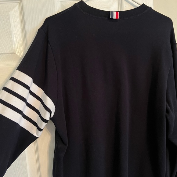 THOM BROWNE Slim-Fit Striped Loopback Cotton-Jersey Sweatshirt - Picture 3 of 4